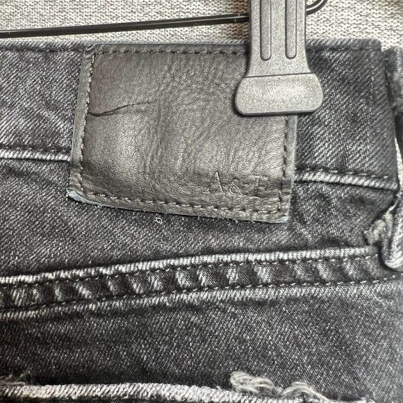 Abercrombie & Fitch Jean Shorts Women 26W (30x9 Actual) Stretch Cut Off Black - Picture 12 of 12